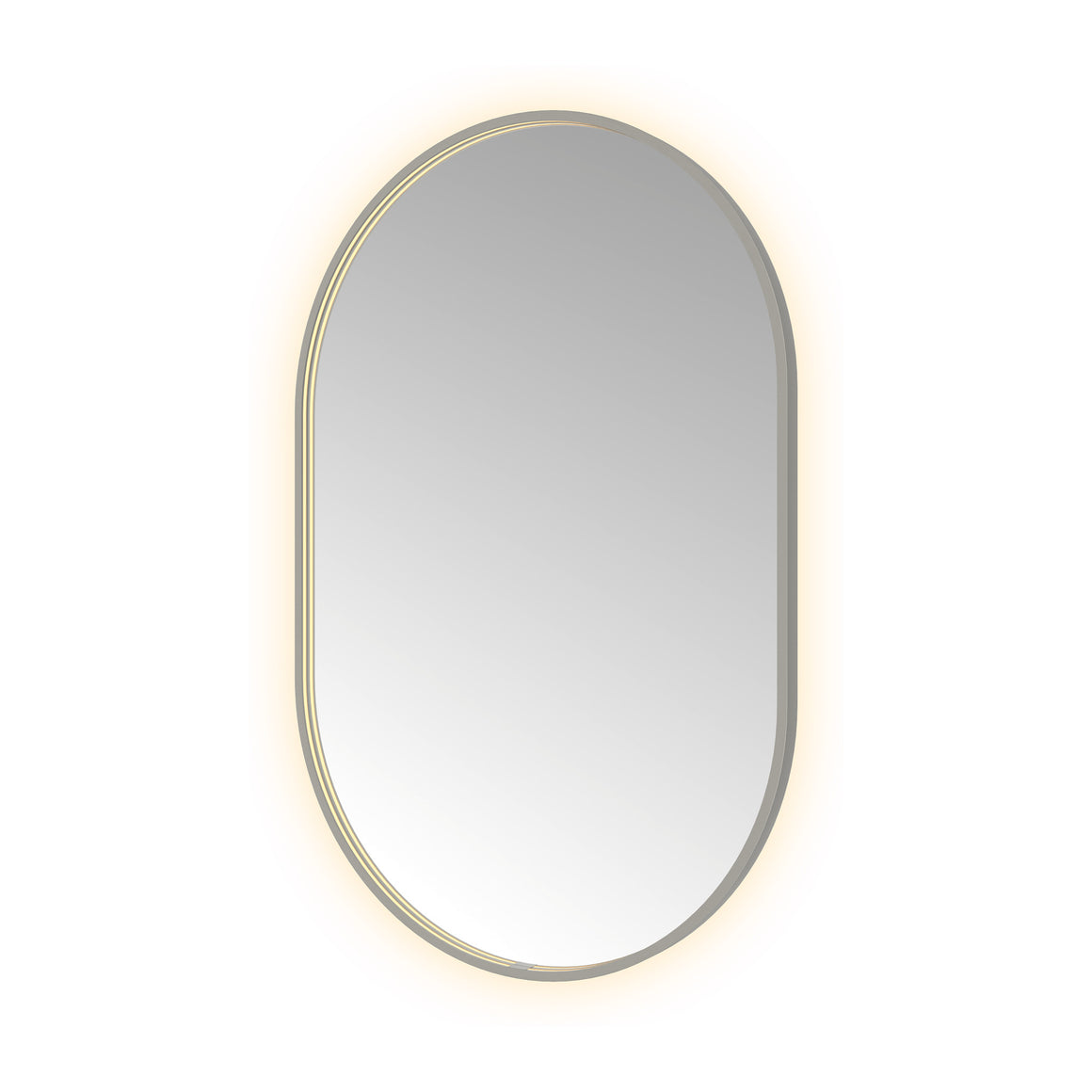 Hotbath &More Oval spiegel met LED-verlichting en spiegelverwarming Geborsteld gunmetal PVD 80x120 cm productfoto