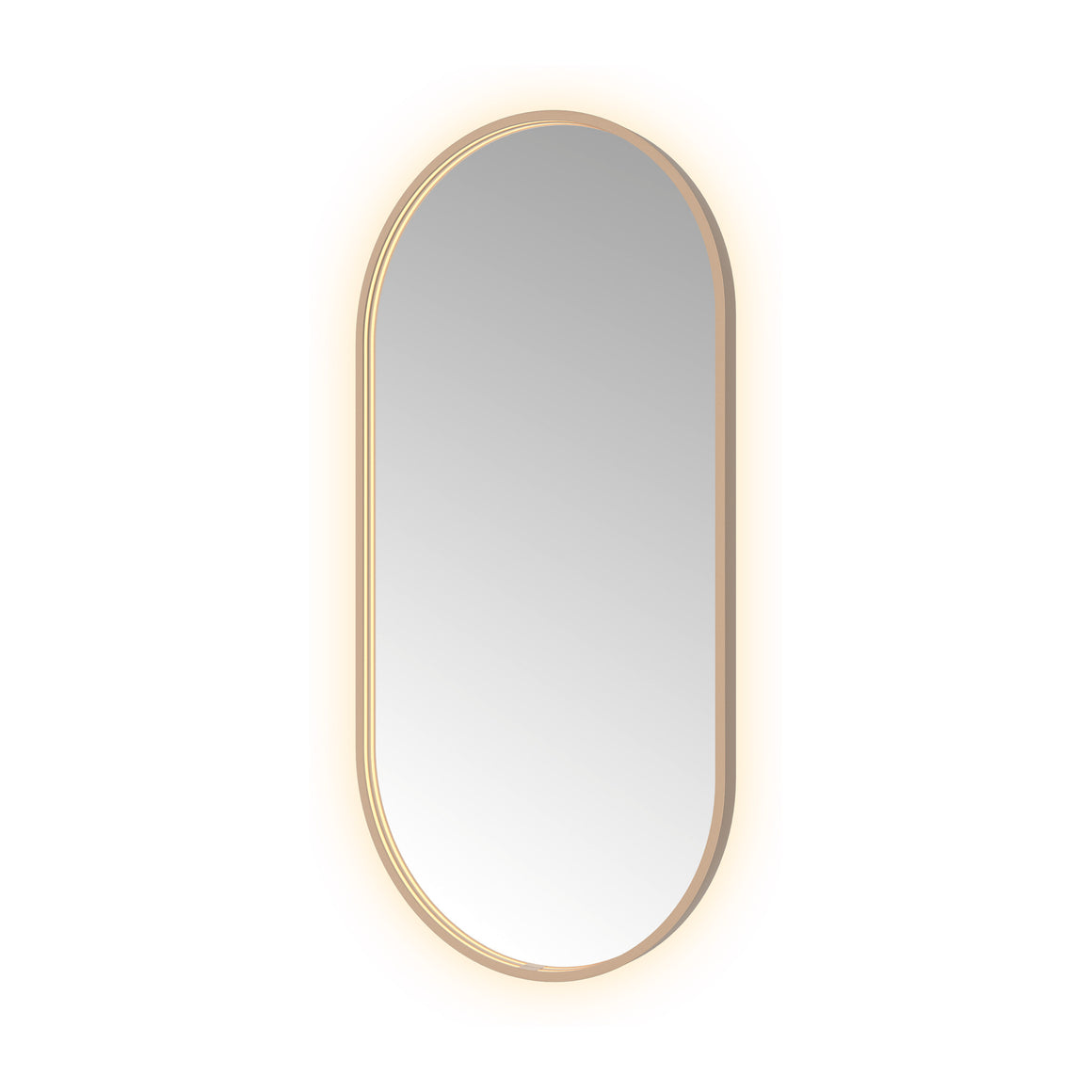 Hotbath &More Oval spiegel met LED-verlichting en spiegelverwarming Geborsteld koper PVD 60x120 cm productfoto
