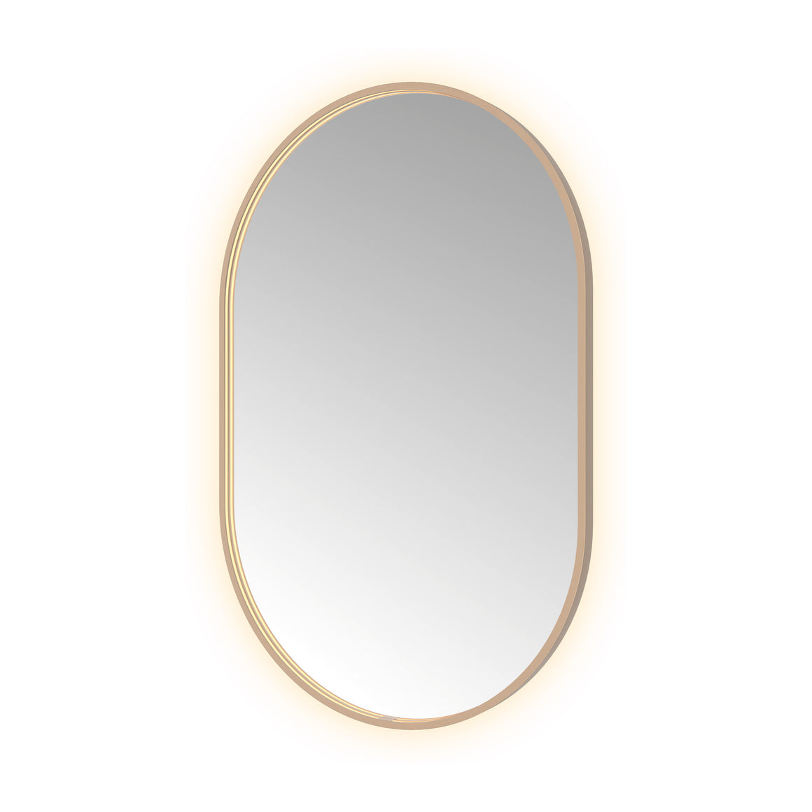 Hotbath &More Oval spiegel met LED-verlichting en spiegelverwarming Geborsteld koper PVD 80x120 cm productfoto