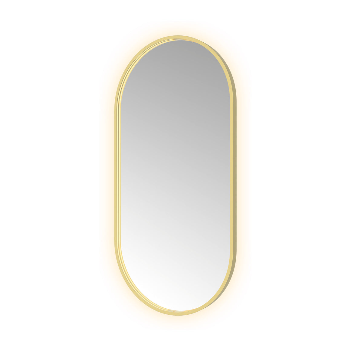 Hotbath &More Oval spiegel met LED-verlichting en spiegelverwarming Geborsteld messing PVD 60x120 cm productfoto