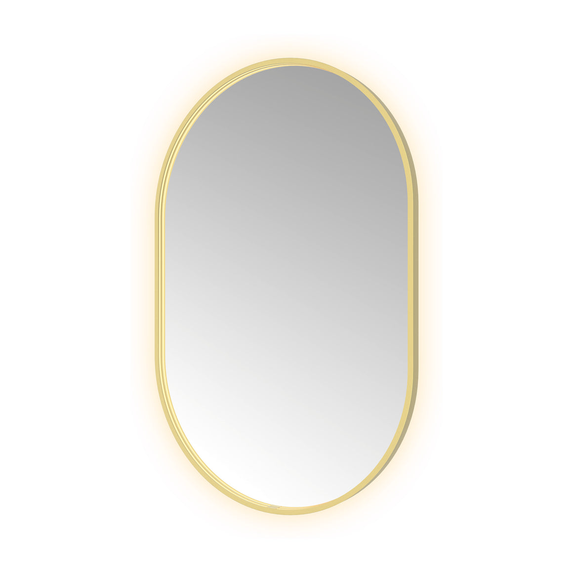 Hotbath &More Oval spiegel met LED-verlichting en spiegelverwarming Geborsteld messing PVD 80x120 cm productfoto