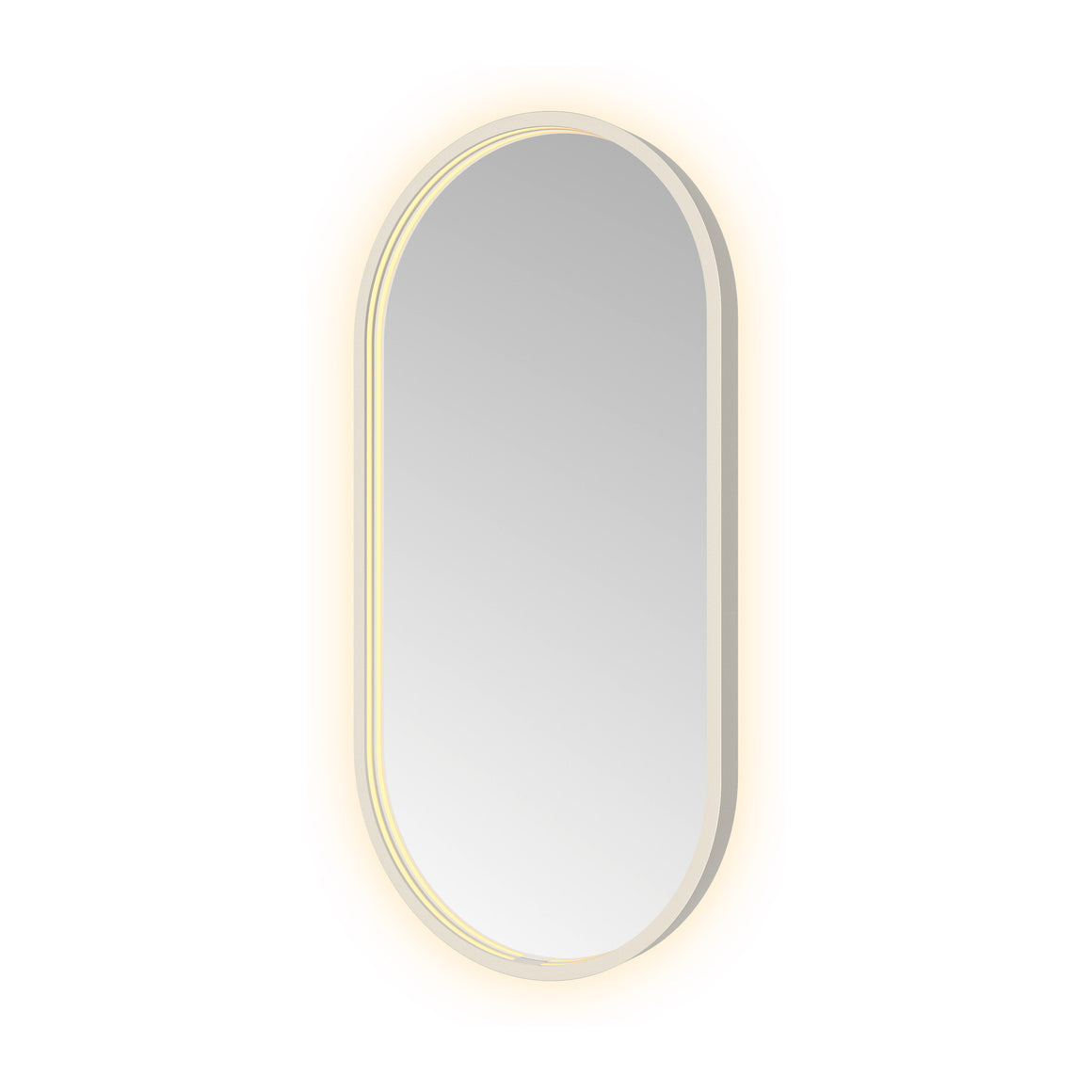 Hotbath &More Oval spiegel met LED-verlichting en spiegelverwarming Geborsteld RVS 40x80 cm productfoto