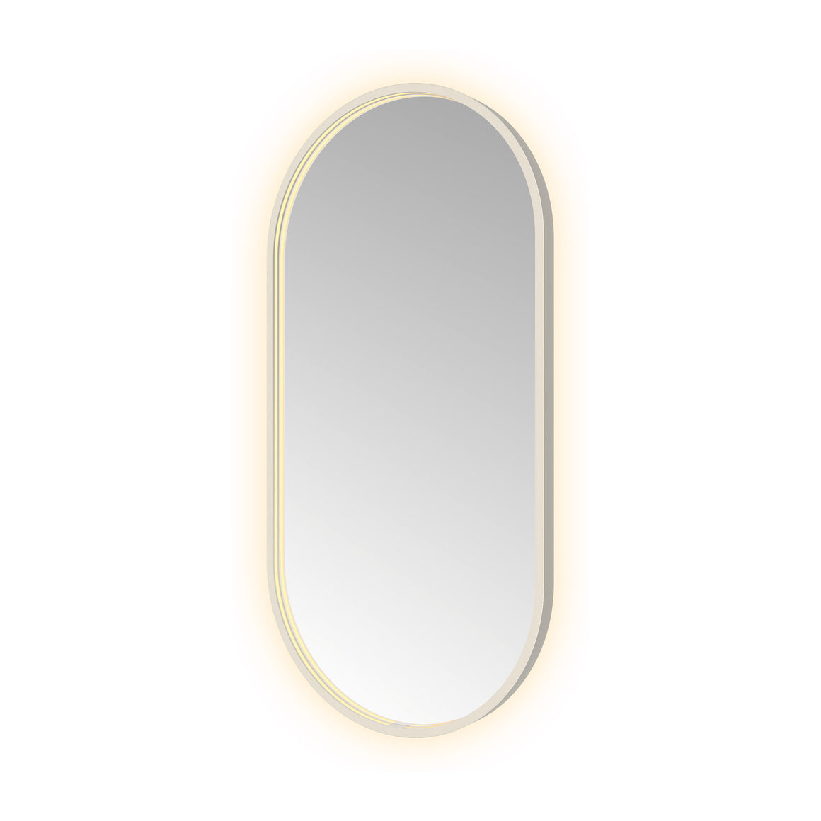 Hotbath &More Oval spiegel met LED-verlichting en spiegelverwarming Geborsteld RVS 50x100 cm productfoto