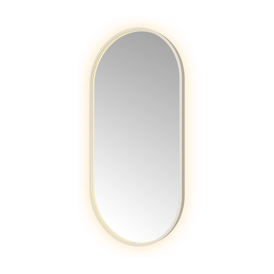 Hotbath &More Oval spiegel met LED-verlichting en spiegelverwarming Geborsteld RVS 60x120 cm productfoto