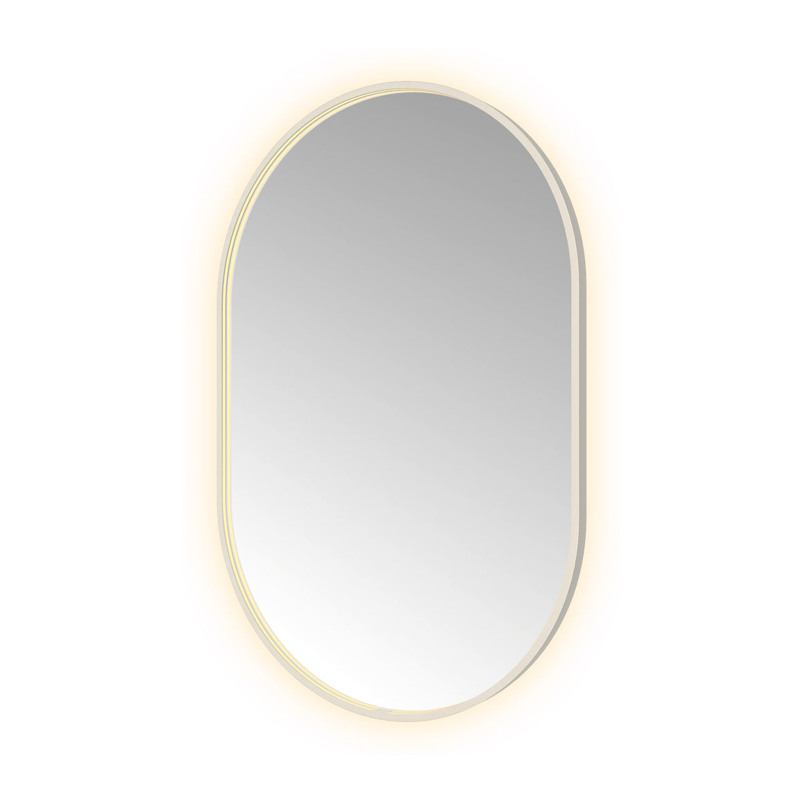 Hotbath &More Oval spiegel met LED-verlichting en spiegelverwarming Geborsteld RVS 80x120 cm productfoto