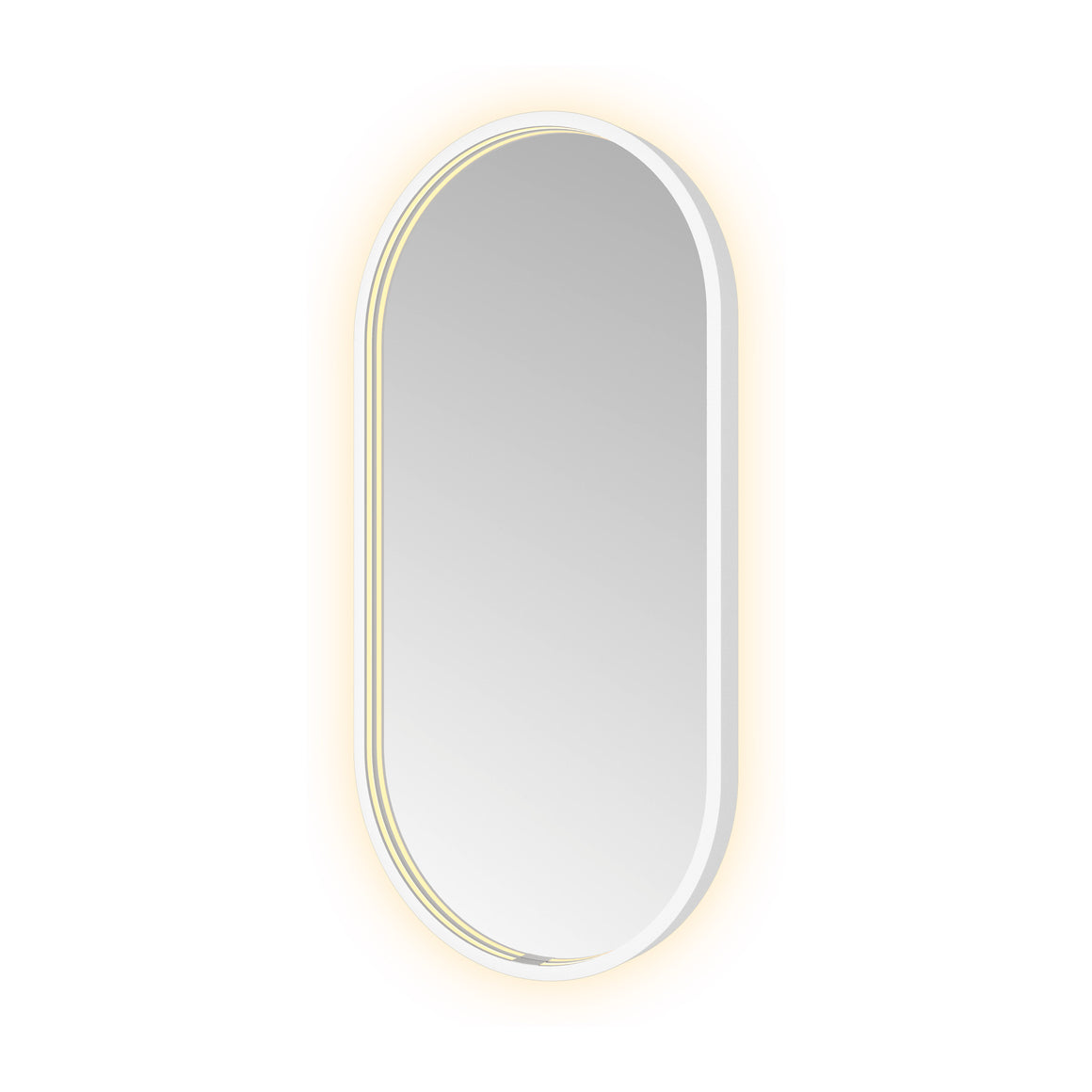 Hotbath &More Oval spiegel met LED-verlichting en spiegelverwarming Mat wit 40x80 cm productfoto