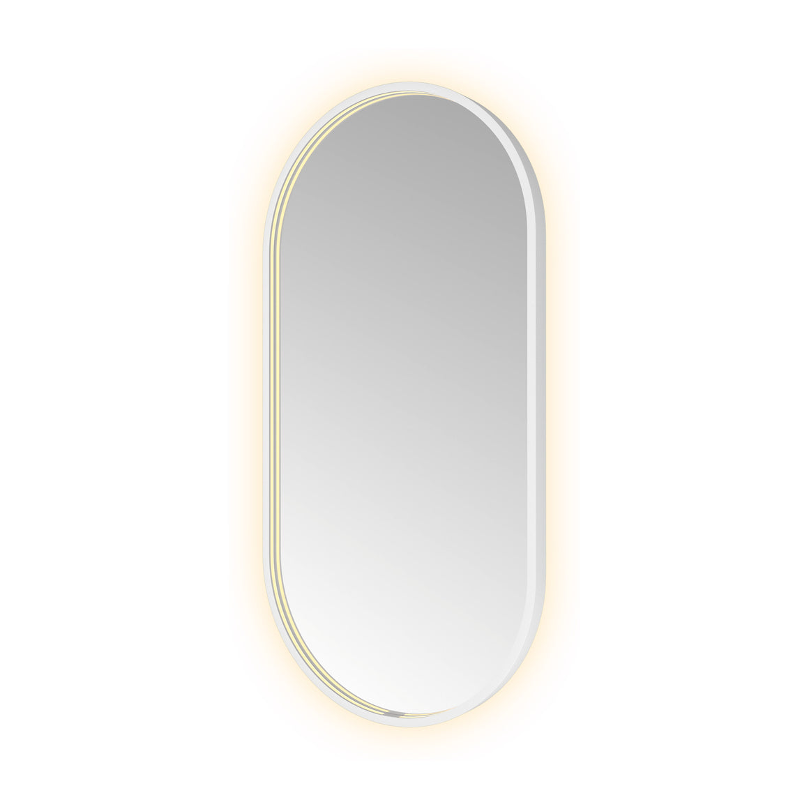 Hotbath &More Oval spiegel met LED-verlichting en spiegelverwarming Mat wit 50x100 cm productfoto