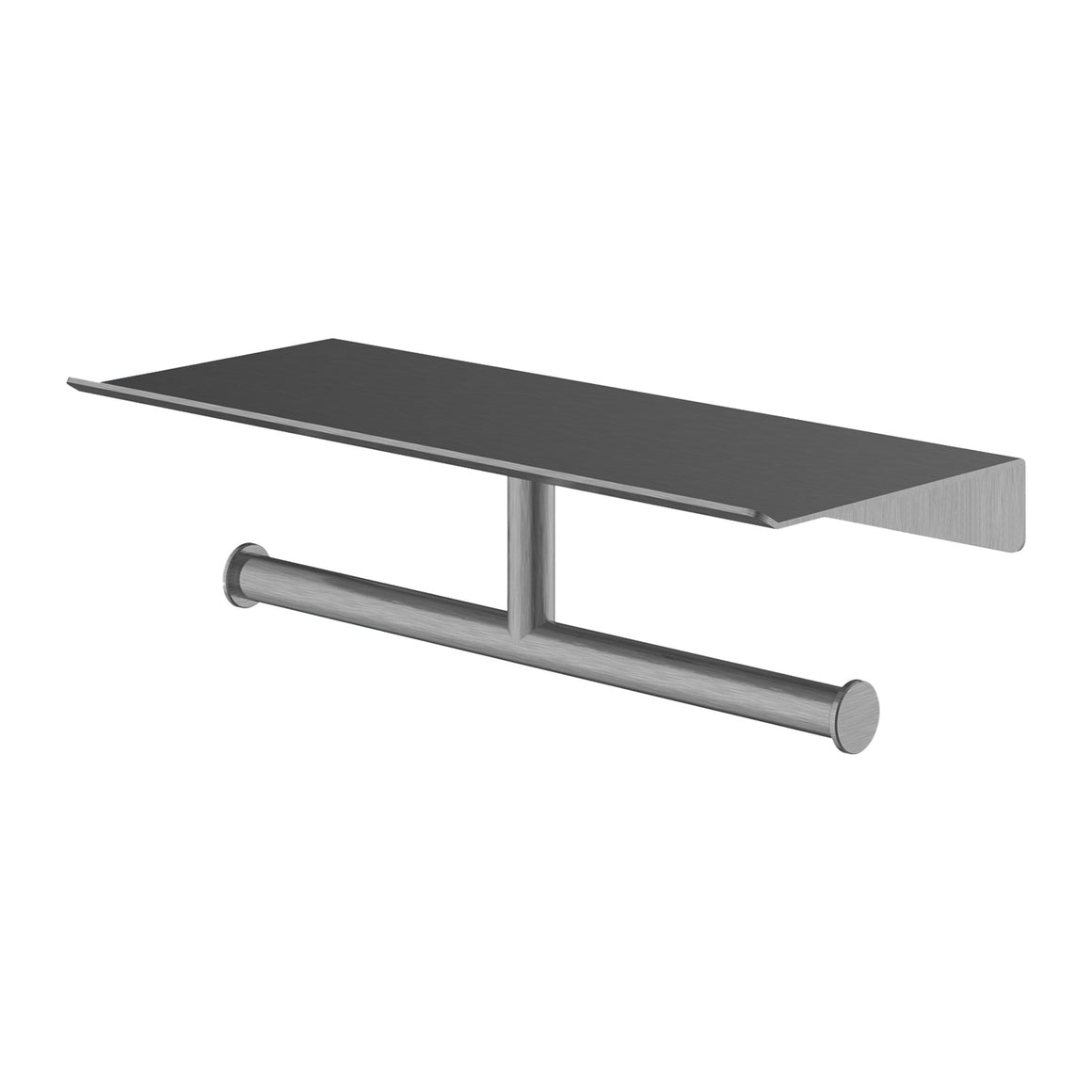 Hotbath &More SHA05 dubbele toiletrolhouder voor planchet Geborsteld gunmetal PVD productfoto
