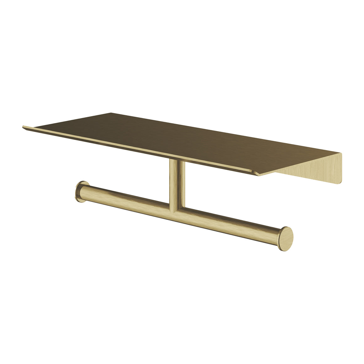 Hotbath &More SHA05 dubbele toiletrolhouder voor planchet Geborsteld messing PVD productfoto
