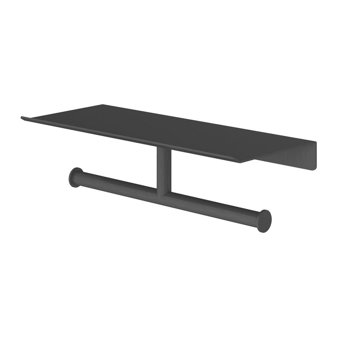Hotbath &More SHA05 dubbele toiletrolhouder voor planchet Geborsteld zwart PVD productfoto