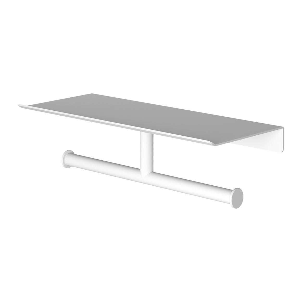 Hotbath &More SHA05 dubbele toiletrolhouder voor planchet Mat wit productfoto