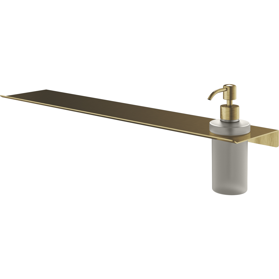 Hotbath &More SHA09 zeepdispenser glas voor planchet Geborsteld messing PVD productfoto