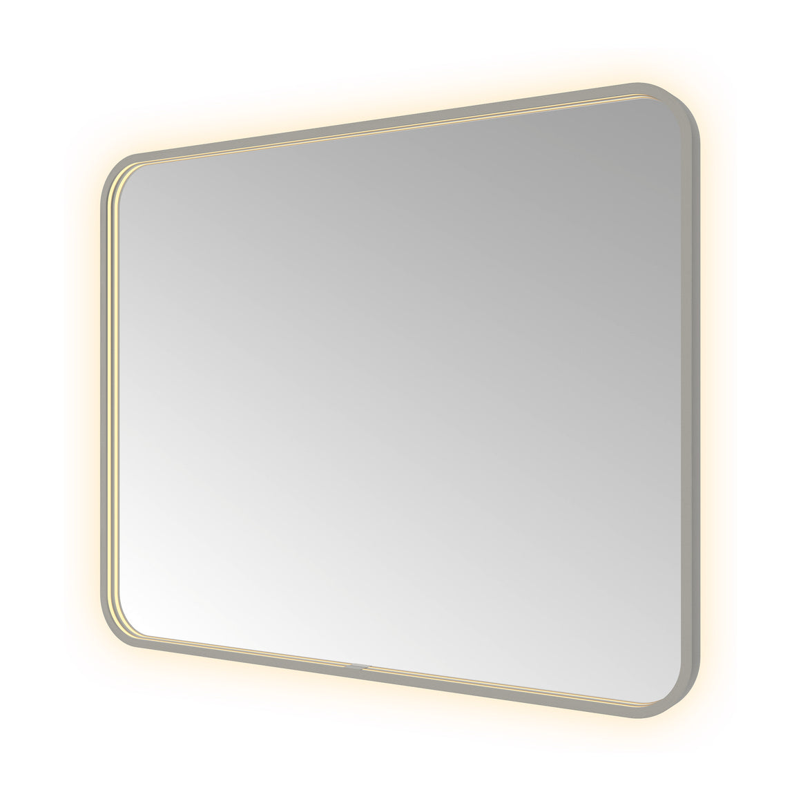 Hotbath &More Soft Square spiegel met LED-verlichting en spiegelverwarming Geborsteld gunmetal PVD 100x80 cm productfoto