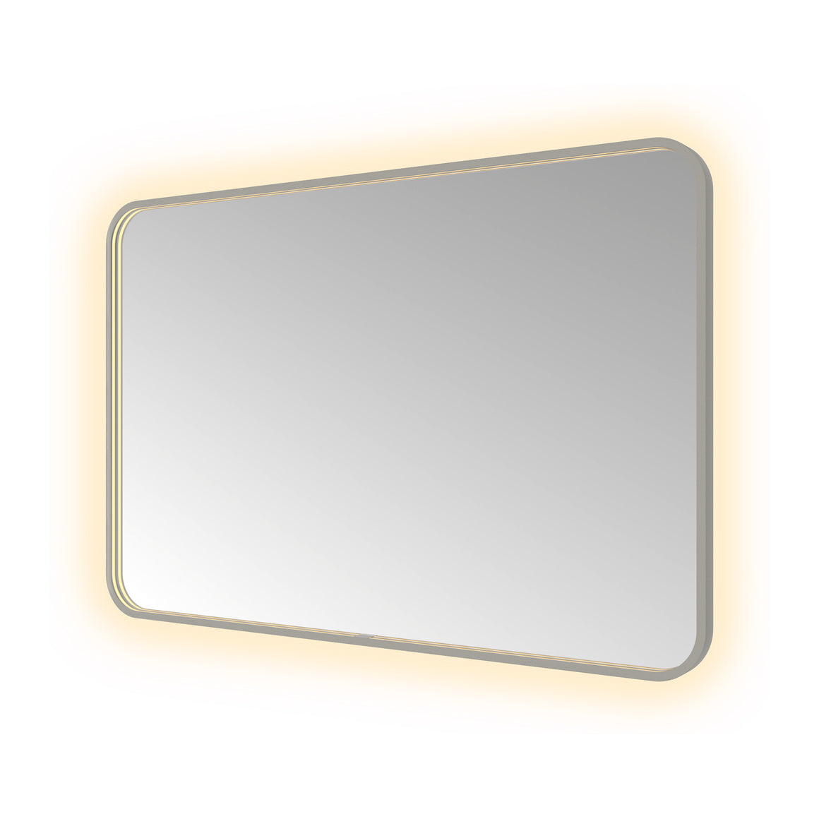 Hotbath &More Soft Square spiegel met LED-verlichting en spiegelverwarming Geborsteld gunmetal PVD 120x80 cm productfoto
