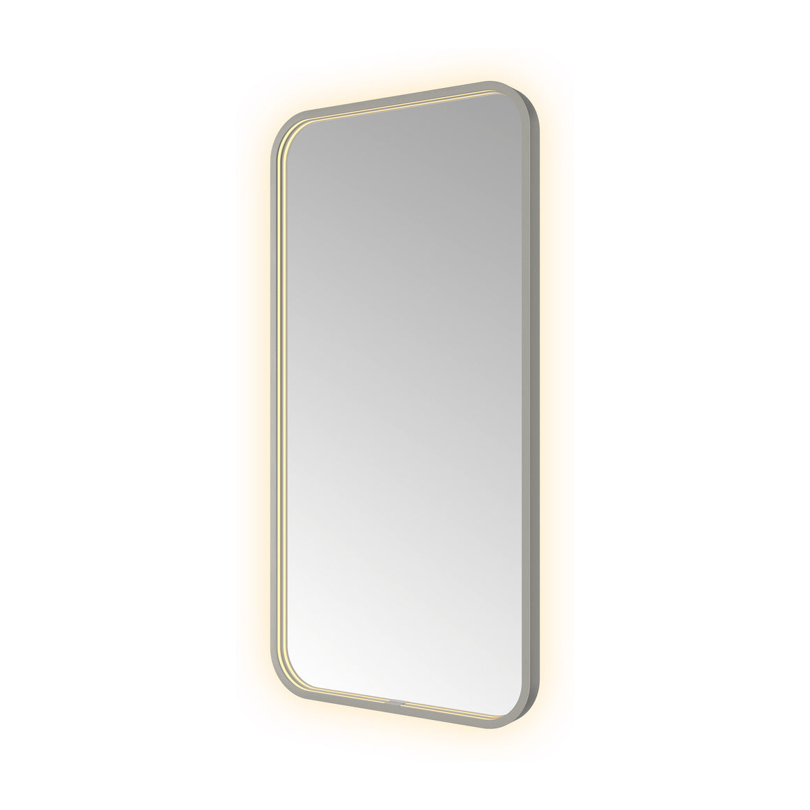 Hotbath &More Soft Square spiegel met LED-verlichting en spiegelverwarming Geborsteld gunmetal PVD 50x100 cm productfoto