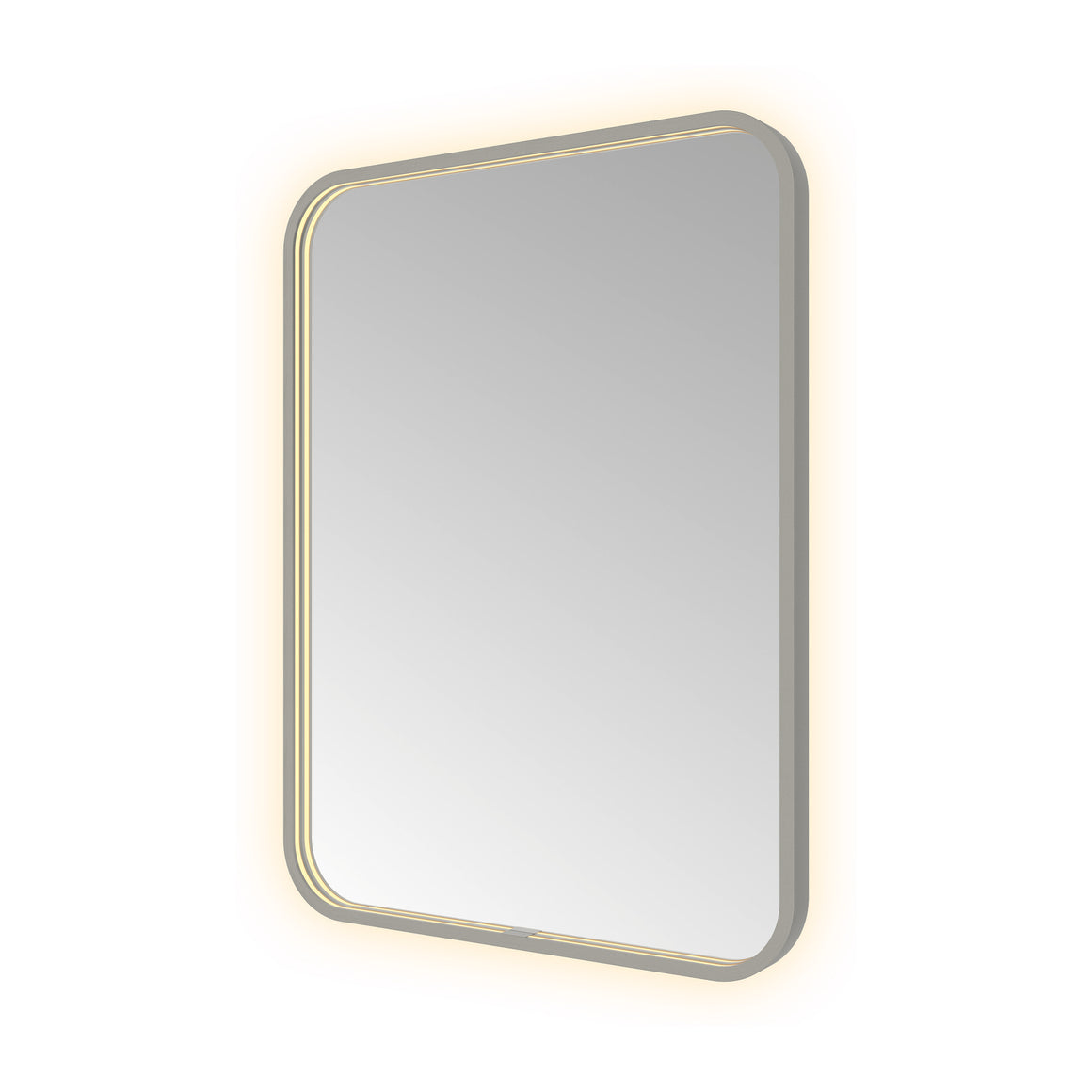 Hotbath &More Soft Square spiegel met LED-verlichting en spiegelverwarming Geborsteld gunmetal PVD 60x80 cm productfoto