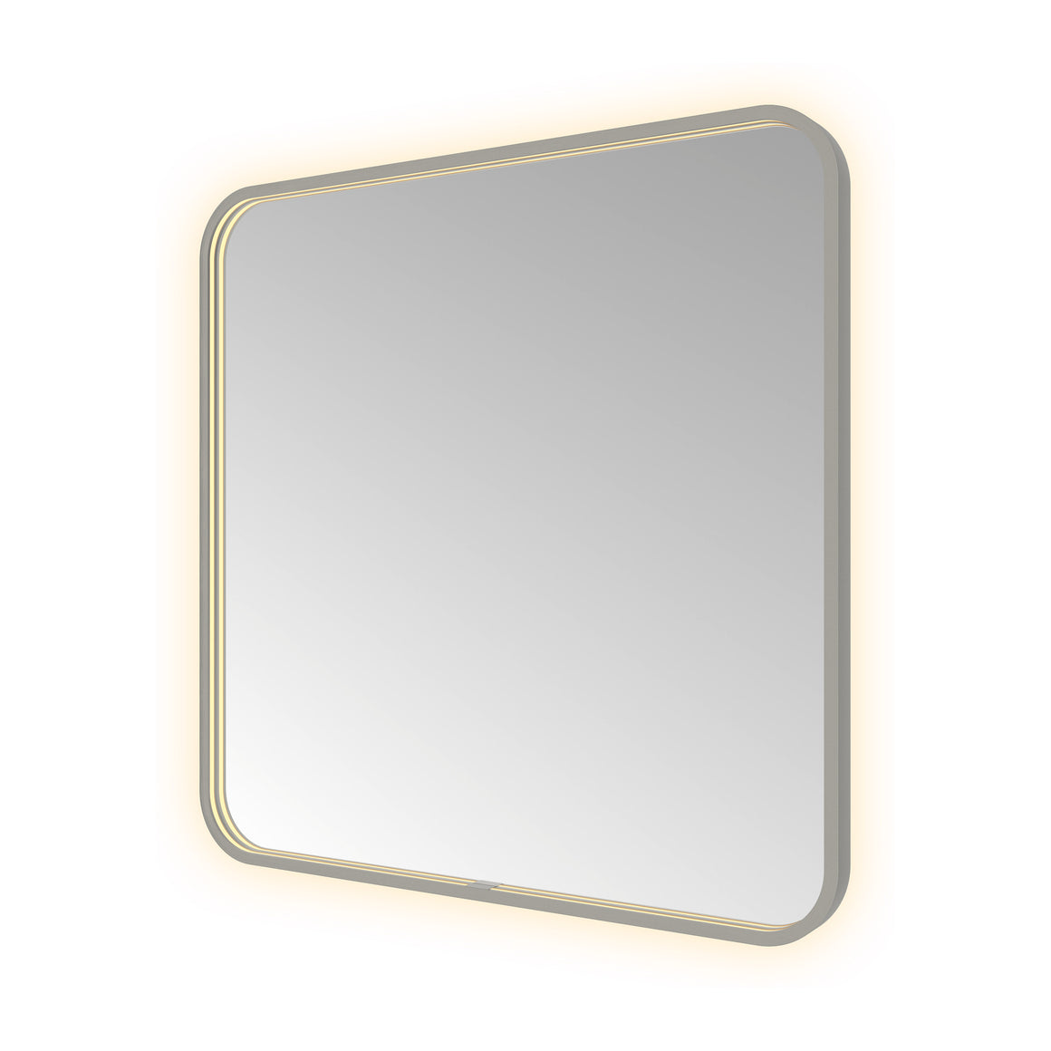 Hotbath &More Soft Square spiegel met LED-verlichting en spiegelverwarming Geborsteld gunmetal PVD 80x80 cm productfoto
