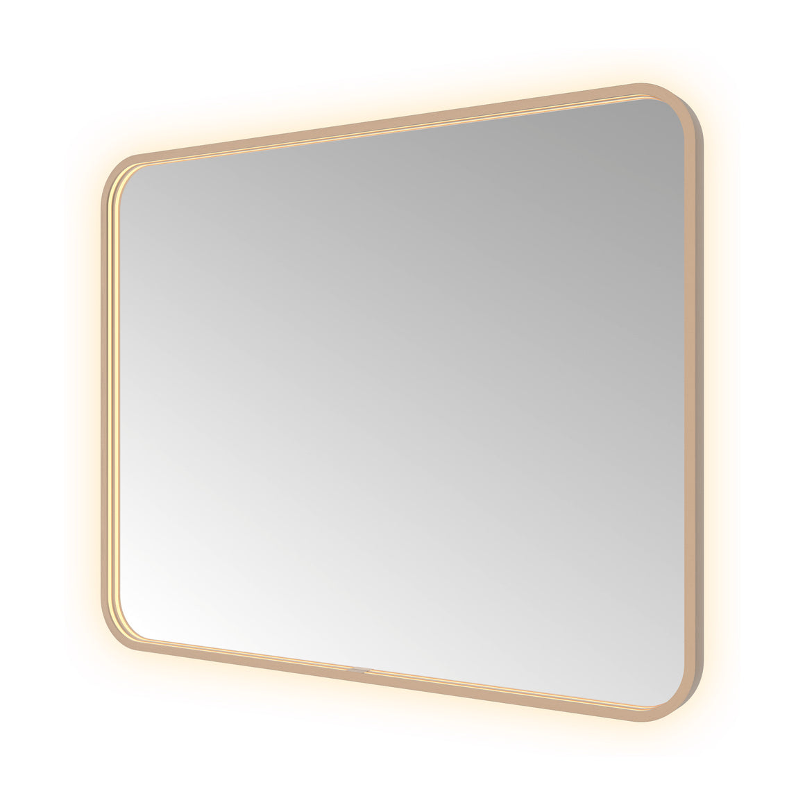 Hotbath &More Soft Square spiegel met LED-verlichting en spiegelverwarming Geborsteld koper PVD 100x80 cm productfoto