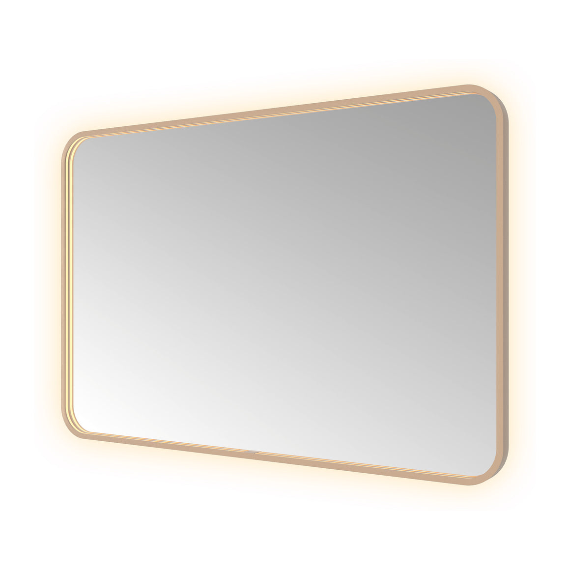 Hotbath &More Soft Square spiegel met LED-verlichting en spiegelverwarming Geborsteld koper PVD 120x80 cm productfoto