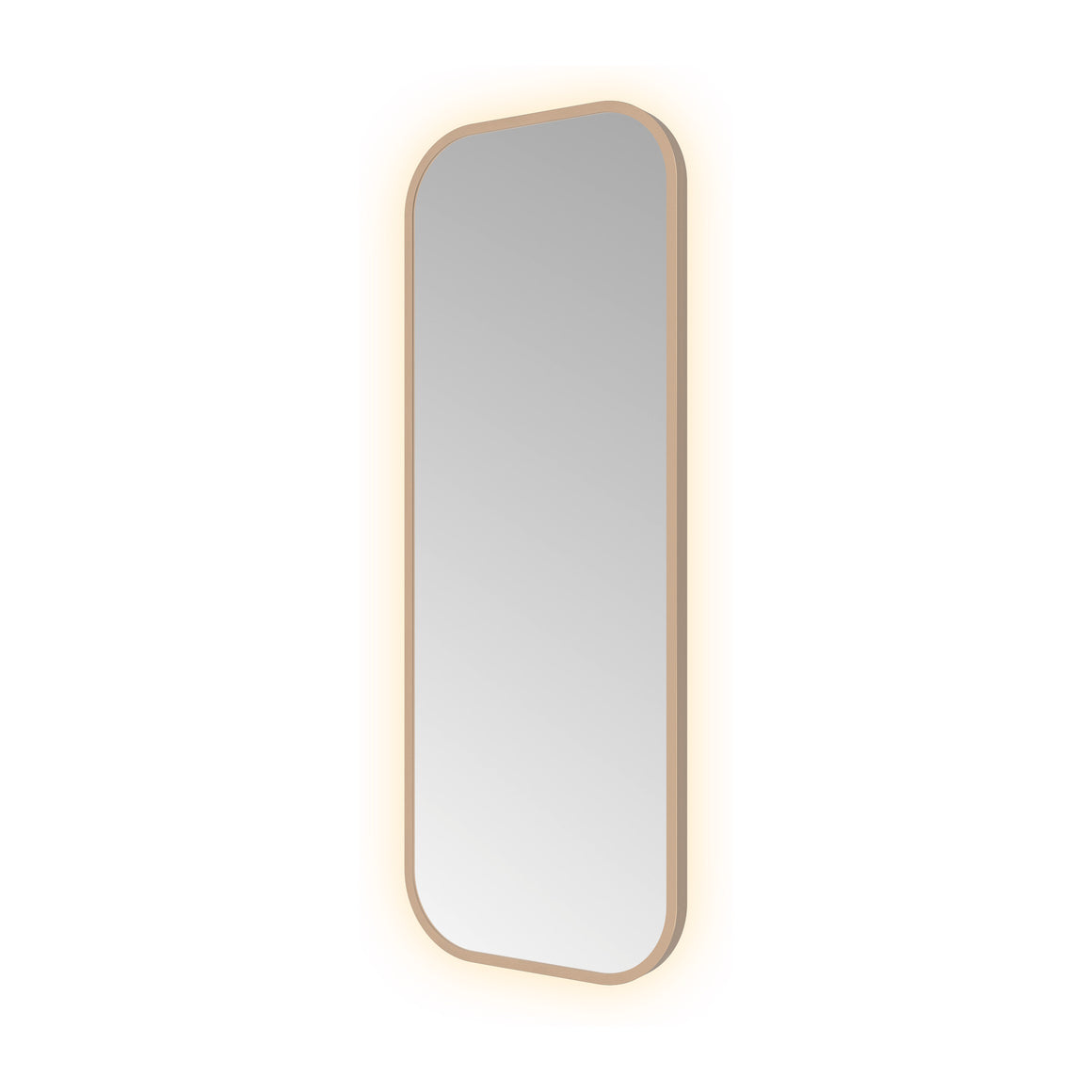 Hotbath &More Soft Square spiegel met LED-verlichting en spiegelverwarming Geborsteld koper PVD 30x80 cm productfoto