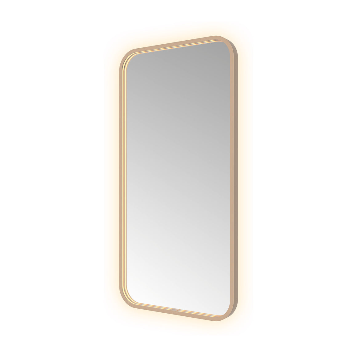 Hotbath &More Soft Square spiegel met LED-verlichting en spiegelverwarming Geborsteld koper PVD 50x100 cm productfoto