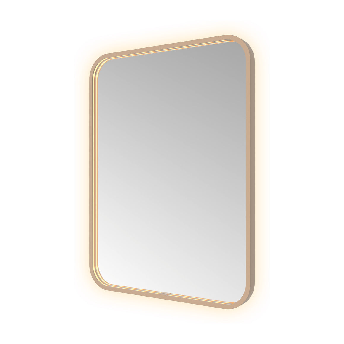 Hotbath &More Soft Square spiegel met LED-verlichting en spiegelverwarming Geborsteld koper PVD 60x80 cm productfoto