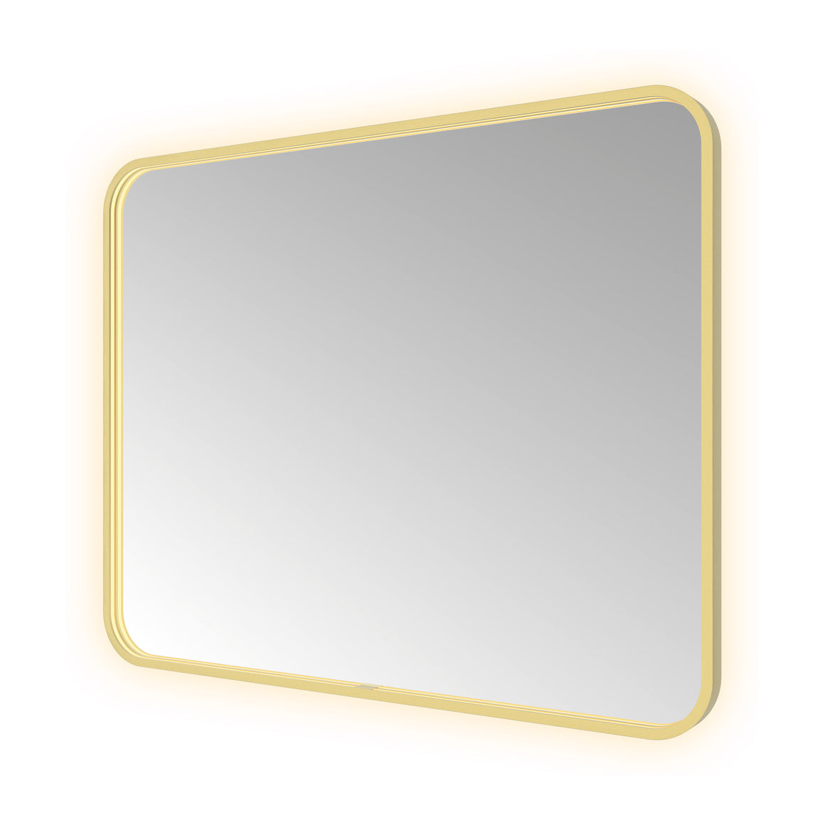 Hotbath &More Soft Square spiegel met LED-verlichting en spiegelverwarming Geborsteld messing PVD 100x80 cm productfoto