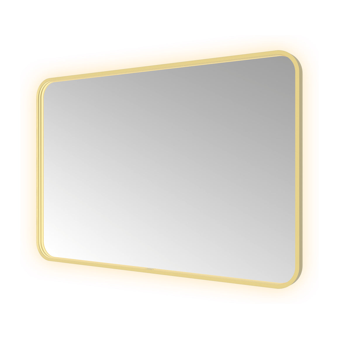 Hotbath &More Soft Square spiegel met LED-verlichting en spiegelverwarming Geborsteld messing PVD 120x80 cm productfoto