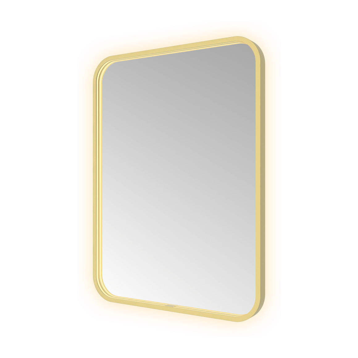 Hotbath &More Soft Square spiegel met LED-verlichting en spiegelverwarming Geborsteld messing PVD 60x80 cm productfoto