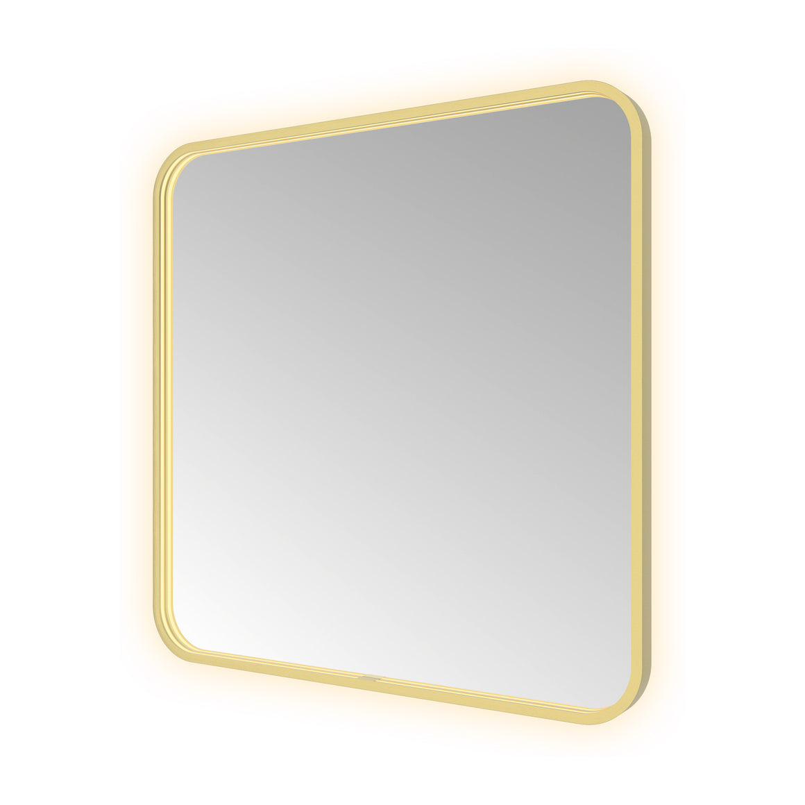 Hotbath &More Soft Square spiegel met LED-verlichting en spiegelverwarming Geborsteld messing PVD 80x80 cm productfoto
