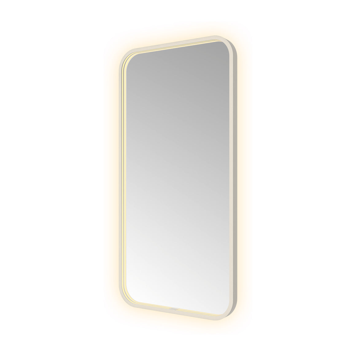Hotbath &More Soft Square spiegel met LED-verlichting en spiegelverwarming Geborsteld RVS 50x100 cm productfoto