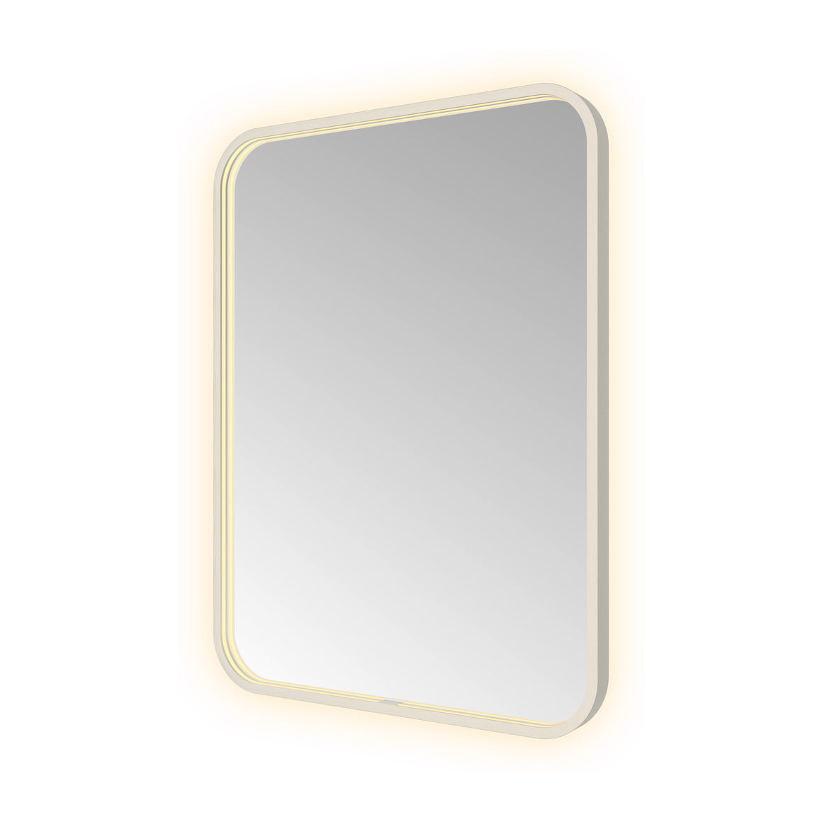 Hotbath &More Soft Square spiegel met LED-verlichting en spiegelverwarming Geborsteld RVS 60x80 cm productfoto