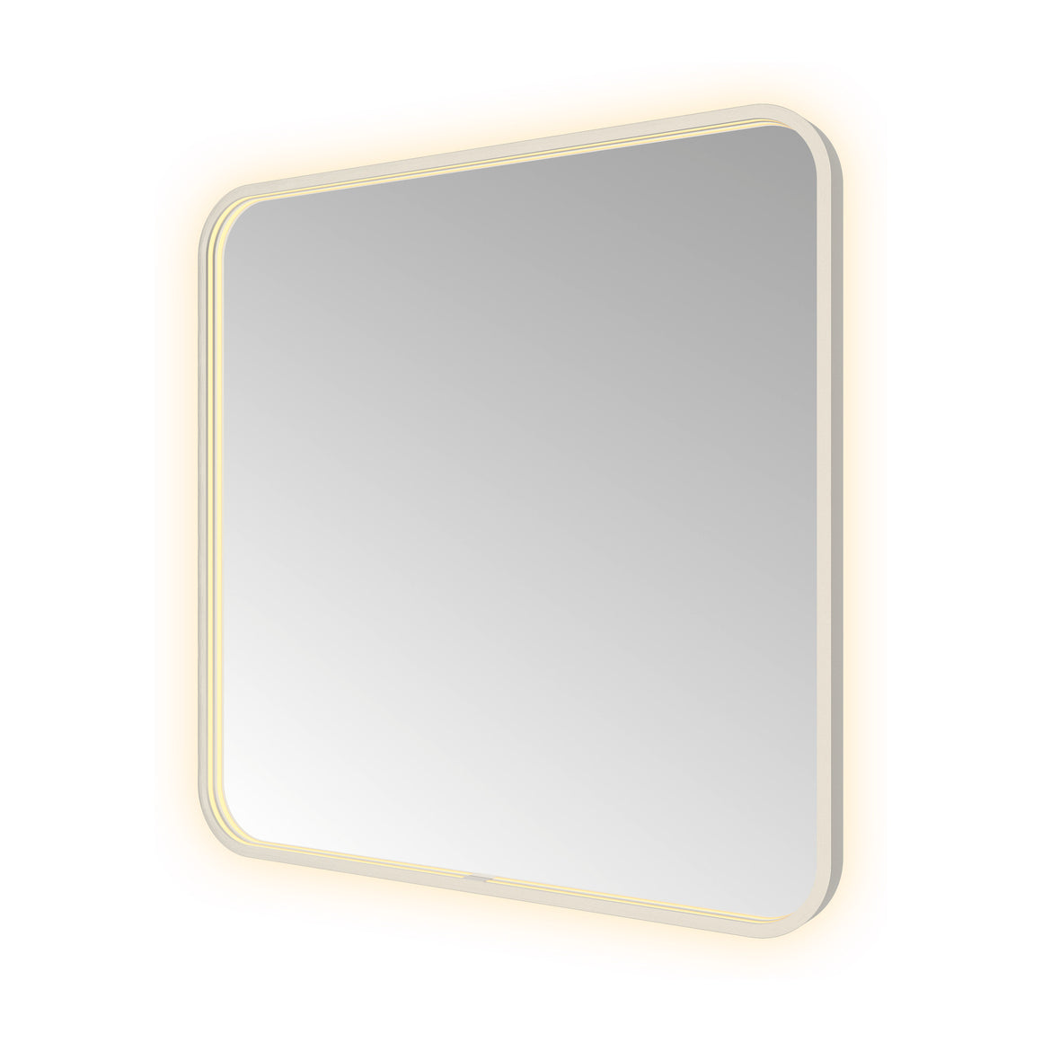 Hotbath &More Soft Square spiegel met LED-verlichting en spiegelverwarming Geborsteld RVS 80x80 cm productfoto