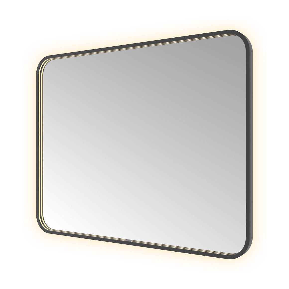 Hotbath &More Soft Square spiegel met LED-verlichting en spiegelverwarming Geborsteld zwart PVD 100x80 cm productfoto