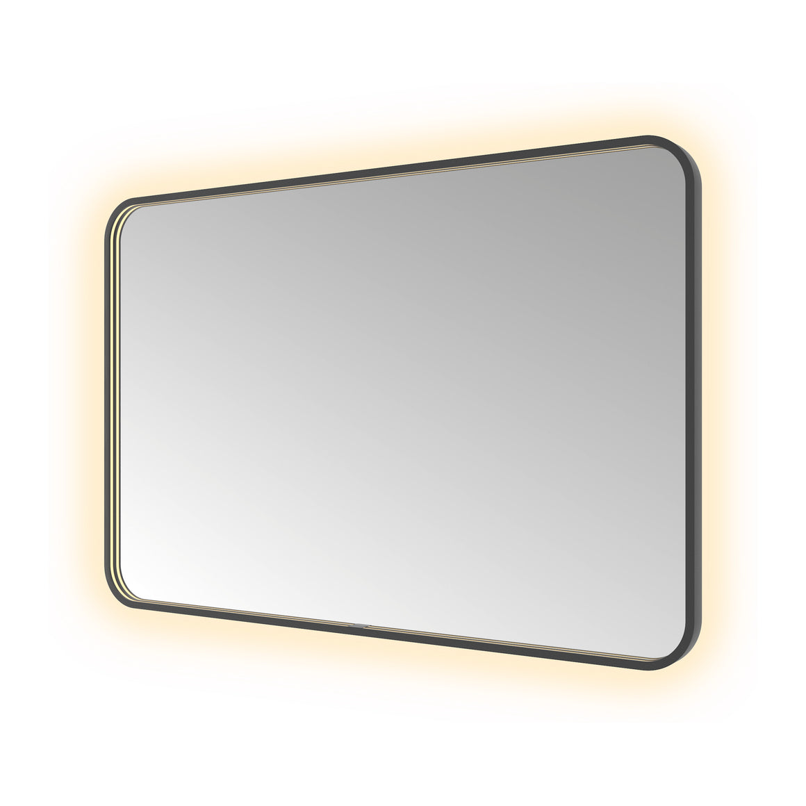 Hotbath &More Soft Square spiegel met LED-verlichting en spiegelverwarming Geborsteld zwart PVD 120x80 cm productfoto