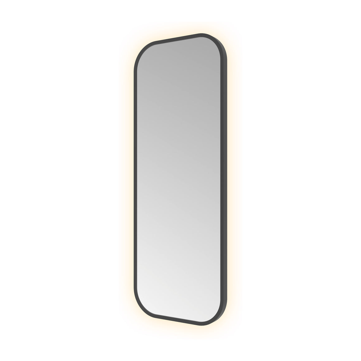 Hotbath &More Soft Square spiegel met LED-verlichting en spiegelverwarming Geborsteld zwart PVD 30x80 cm productfoto