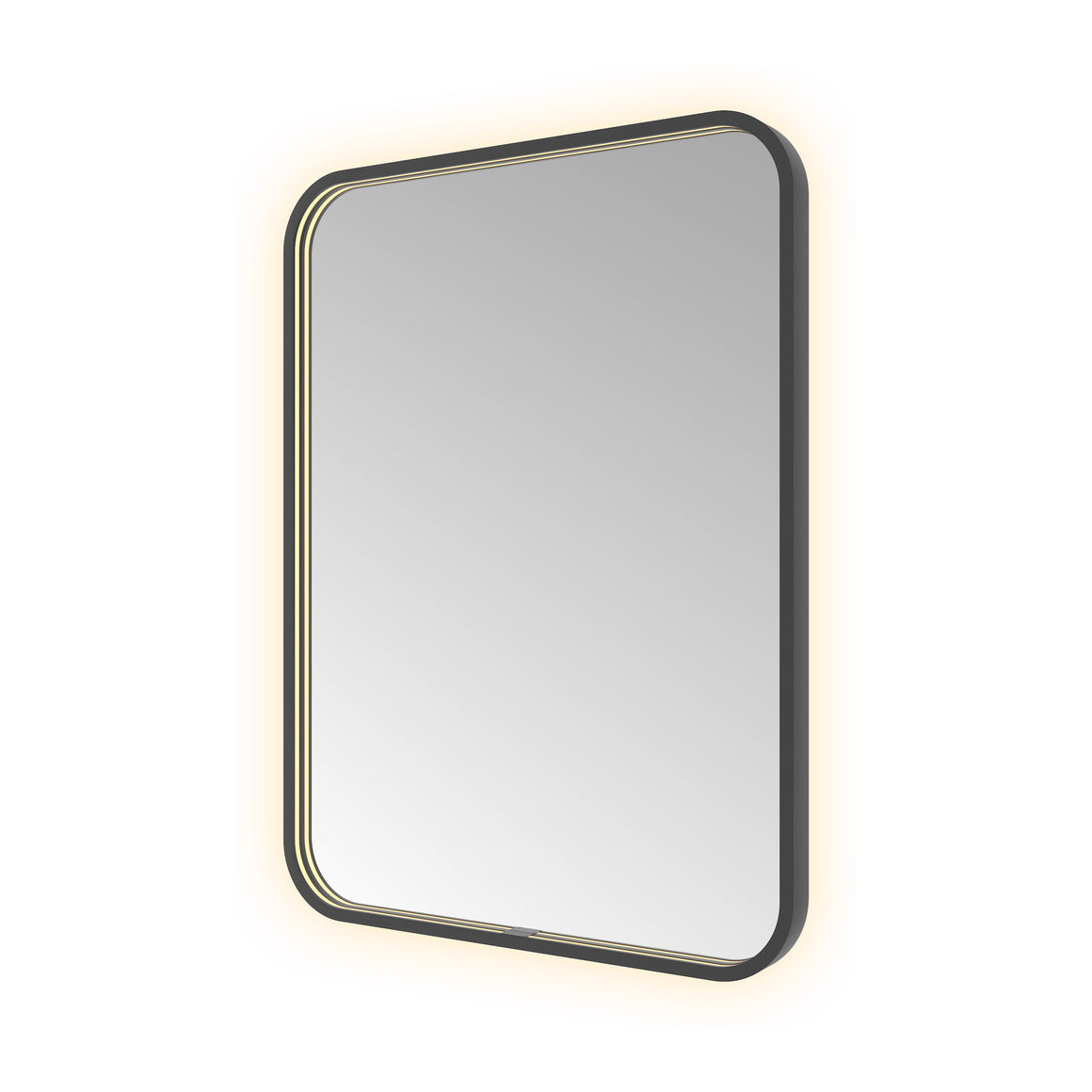 Hotbath &More Soft Square spiegel met LED-verlichting en spiegelverwarming Geborsteld zwart PVD 60x80 cm productfoto
