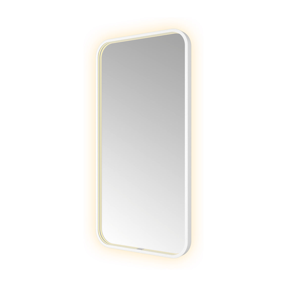 Hotbath &More Soft Square spiegel met LED-verlichting en spiegelverwarming Mat wit 50x100 cm productfoto