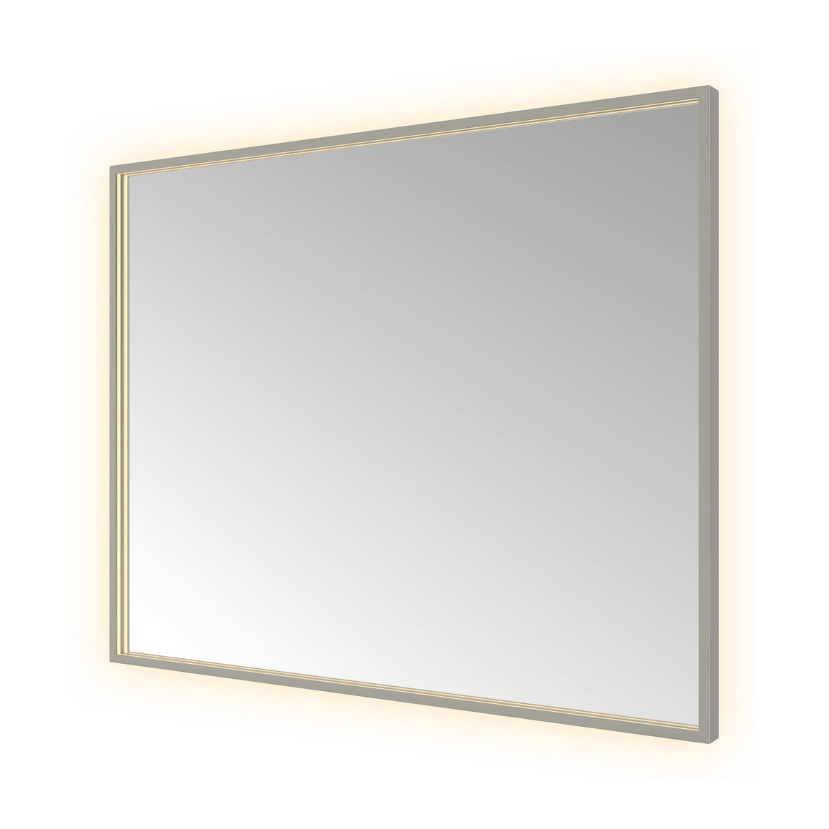 Hotbath &More Square spiegel met LED-verlichting en spiegelverwarming Geborsteld gunmetal PVD 100x80 cm productfoto