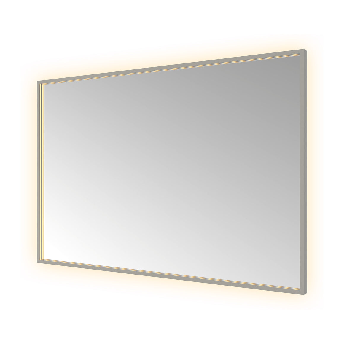 Hotbath &More Square spiegel met LED-verlichting en spiegelverwarming Geborsteld gunmetal PVD 120x80 cm productfoto