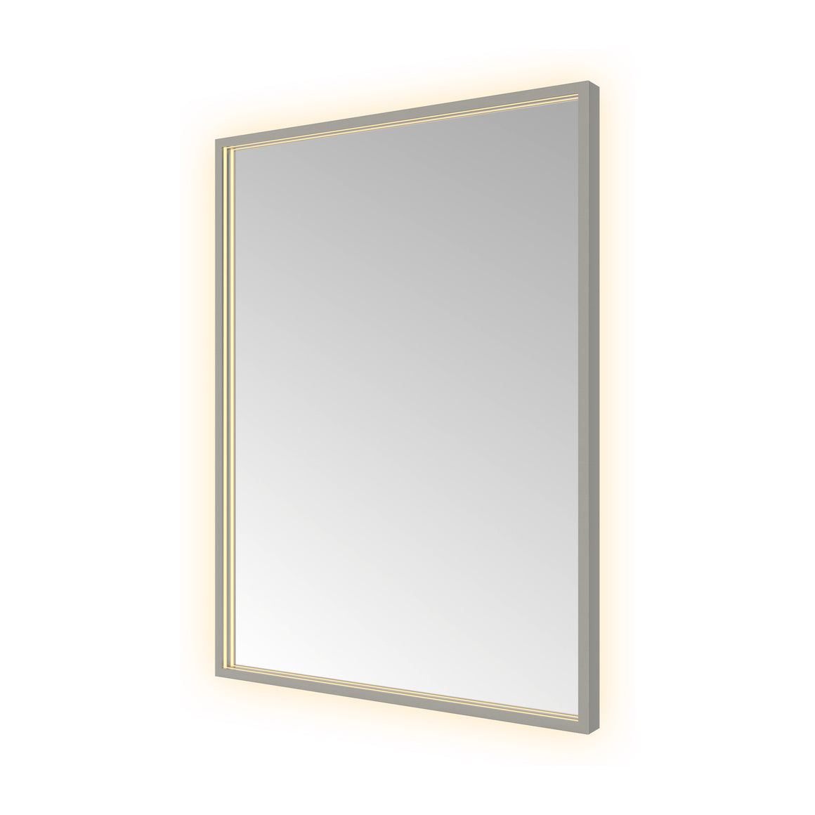 Hotbath &More Square spiegel met LED-verlichting en spiegelverwarming Geborsteld gunmetal PVD 60x80 cm productfoto