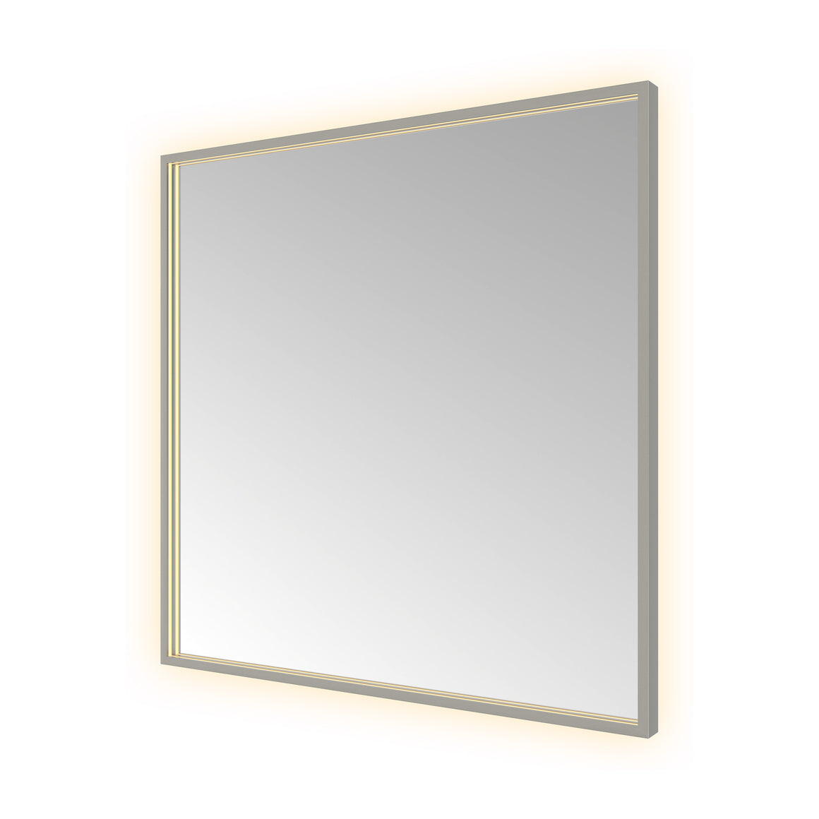 Hotbath &More Square spiegel met LED-verlichting en spiegelverwarming Geborsteld gunmetal PVD 80x80 cm productfoto