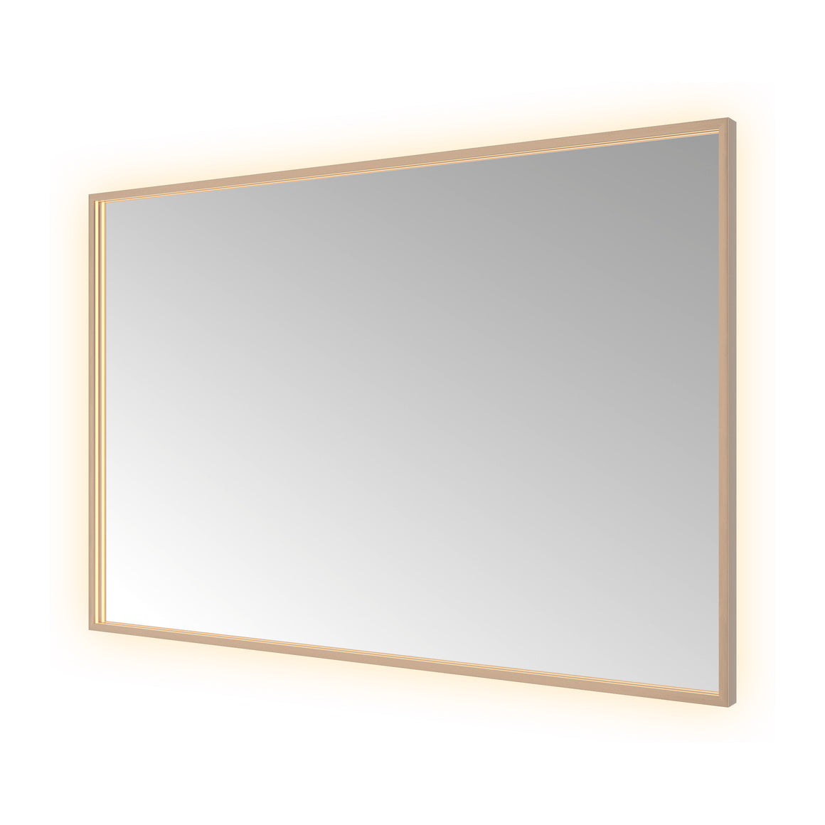 Hotbath &More Square spiegel met LED-verlichting en spiegelverwarming Geborsteld koper PVD 120x80 cm productfoto