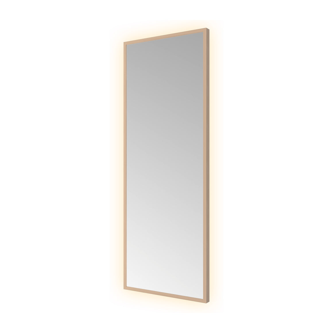 Hotbath &More Square spiegel met LED-verlichting en spiegelverwarming Geborsteld koper PVD 30x80 cm productfoto