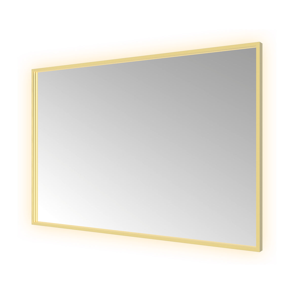 Hotbath &More Square spiegel met LED-verlichting en spiegelverwarming Geborsteld messing PVD 120x80 cm productfoto