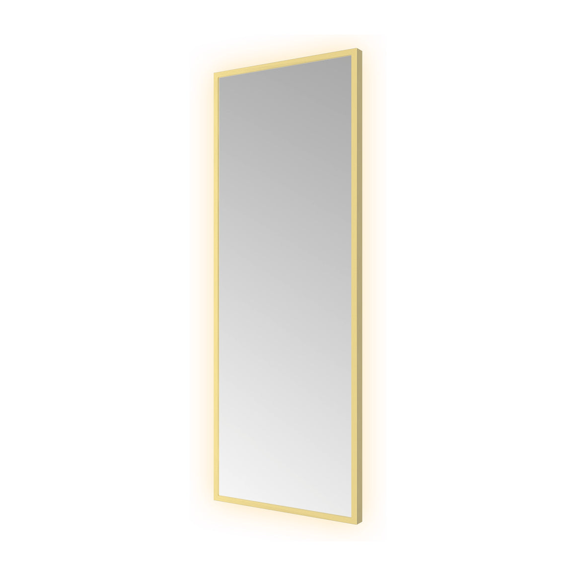 Hotbath &More Square spiegel met LED-verlichting en spiegelverwarming Geborsteld messing PVD 30x80 cm productfoto