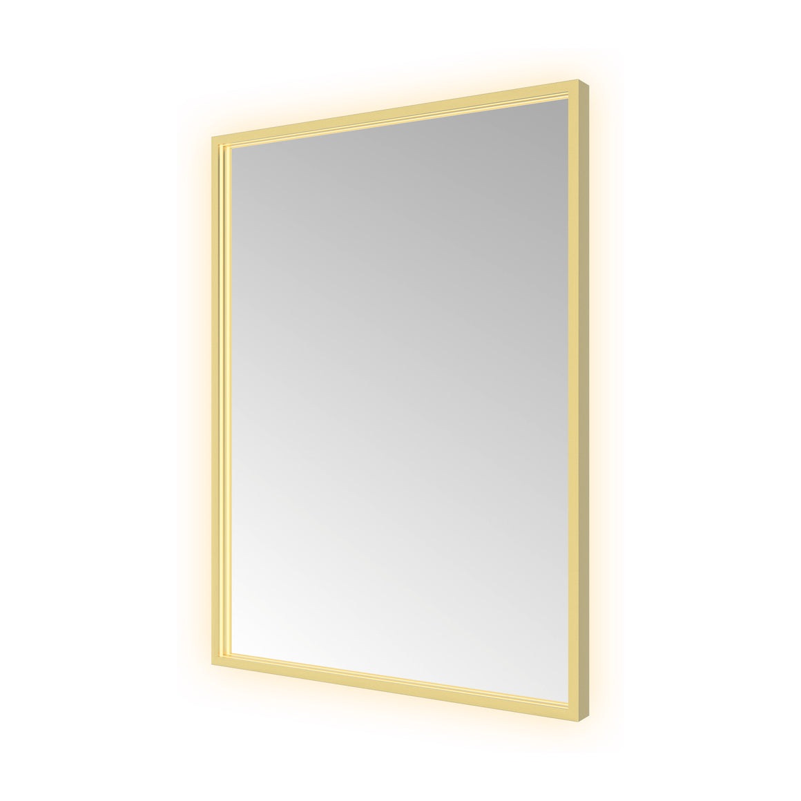 Hotbath &More Square spiegel met LED-verlichting en spiegelverwarming Geborsteld messing PVD 60x80 cm productfoto
