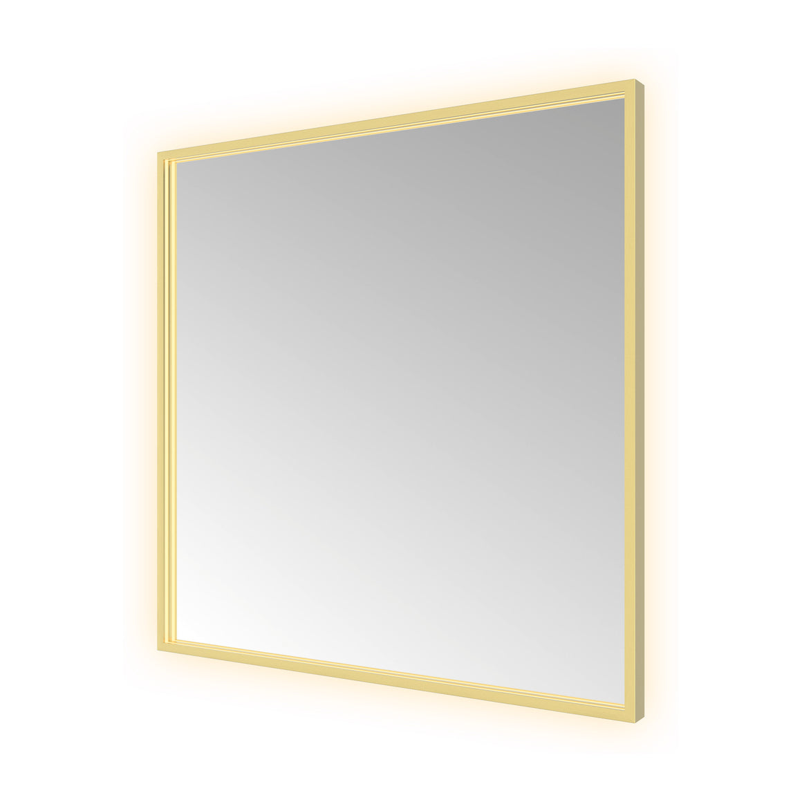 Hotbath &More Square spiegel met LED-verlichting en spiegelverwarming Geborsteld messing PVD 80x80 cm productfoto
