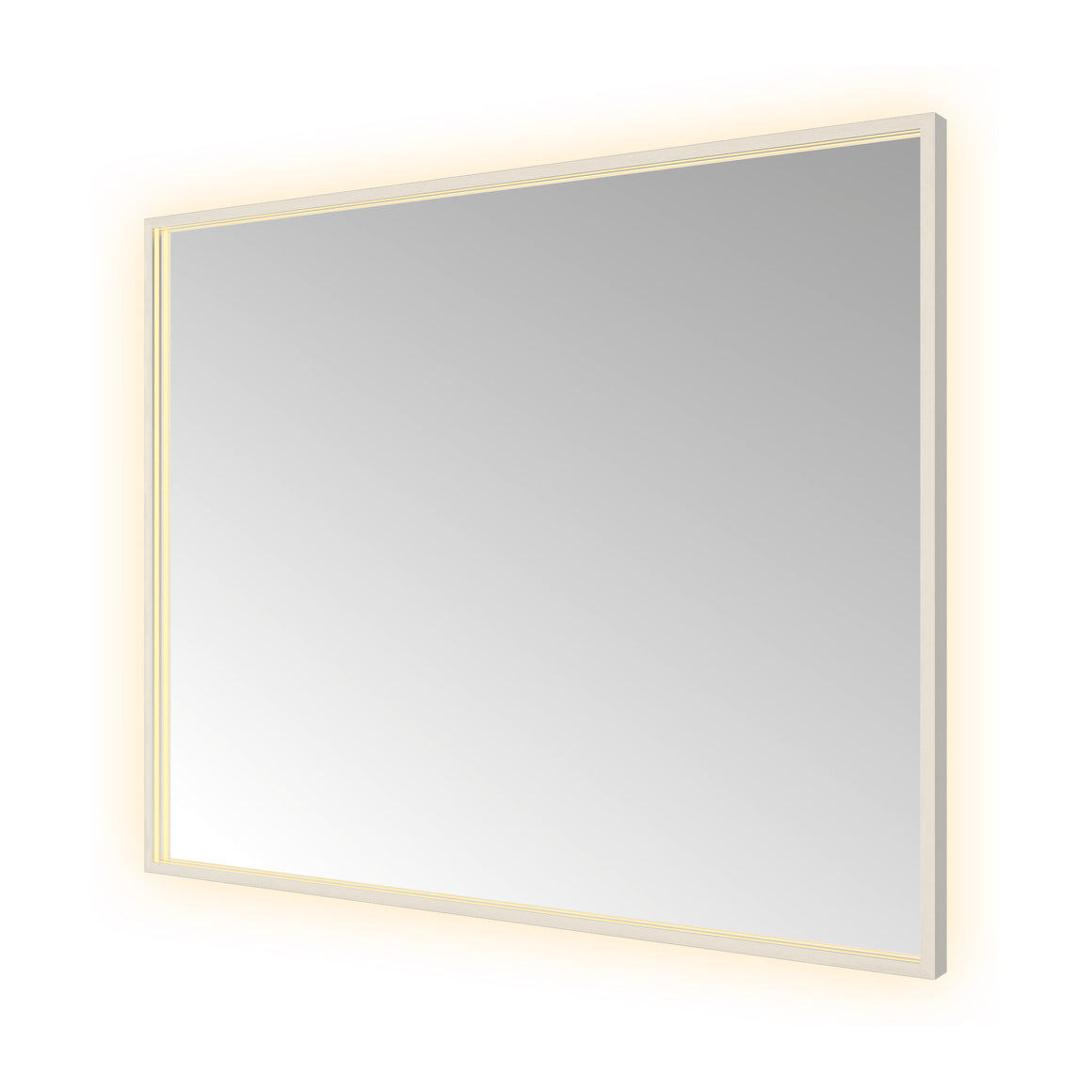 Hotbath &More Square spiegel met LED-verlichting en spiegelverwarming Geborsteld RVS 100x80 cm productfoto
