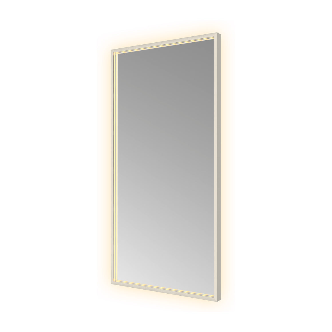 Hotbath &More Square spiegel met LED-verlichting en spiegelverwarming Geborsteld RVS 50x100 cm productfoto